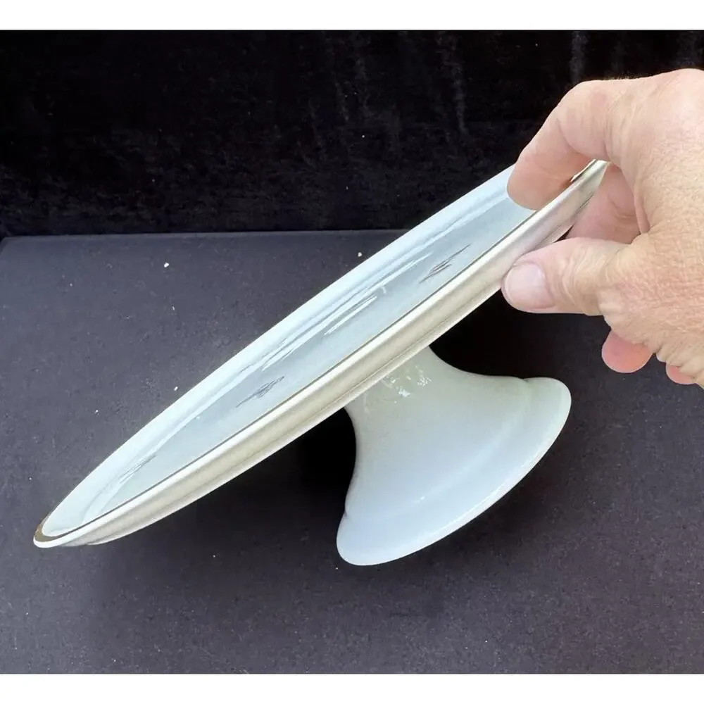 Tharaud Limoges Porcelain White Butterfly Cake Plate Rare! -8/25